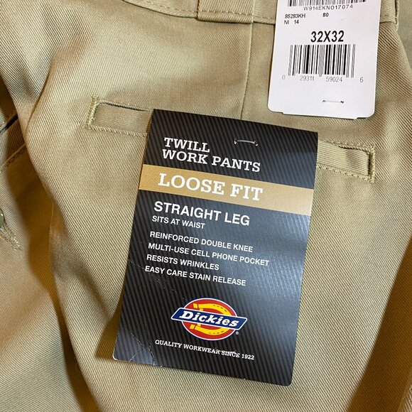 Dickies Mens Loose Fit Double Knee Twill Work Pant - 32W 32L NWT - Picture 3 of 10